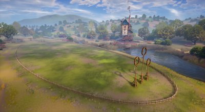 Harry Potter: Quidditch Champions screenshot showing Weasley Burrow