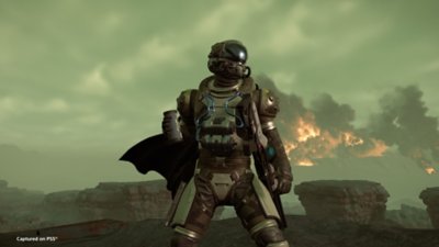 Helldivers 2 – Capture d'écran montrant un Helldiver dans la nouvelle armure obligation de guerre Groupe témoin