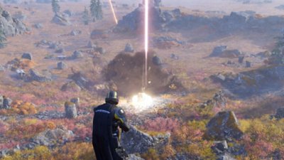 Helldivers 2 video showing an Orbital Stratagem