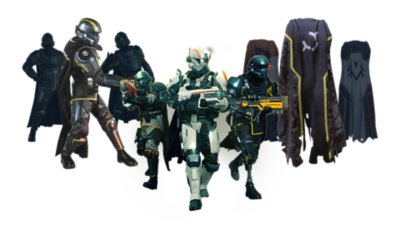 Feature image showing multiple unlockable outfits from Helldivers 2.