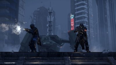 Helldivers 2 x Halo: ODST screenshot showing a pair of Helldivers in ODST armor