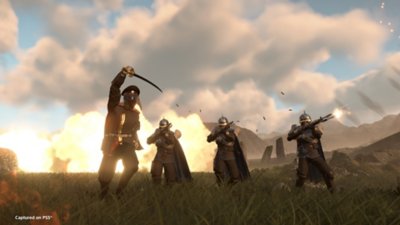 Helldivers 2 screenshot showing a group of Helldivers wearing the Warbond's new armour