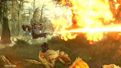 Helldivers 2 – Capture d'écran montrant le lance-flammes Cerbère