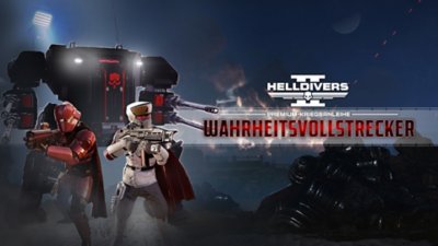 Key-Art der Premium-Kriegsanleihe „Wahrheitsvollstrecker“ für Helldivers 2.