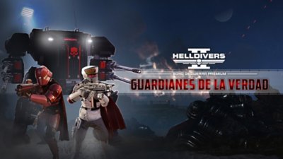 Ilustración principal del Bono de guerra premium Guardianes de la verdad de Helldivers 2