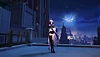 《崩坏：星穹铁道》截屏：一名角色站在壮丽广阔的城市风光前