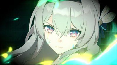 Honkai Star Rail screenshot showing a character in close-up with a determined expression