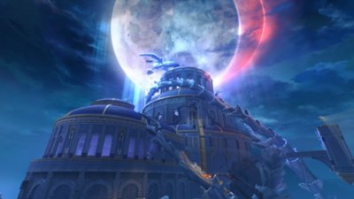 Captura de pantalla de Honkai: Star Rail que muestra extremidades huesudas que rodean una estructura bajo el brillo de la luz de la luna