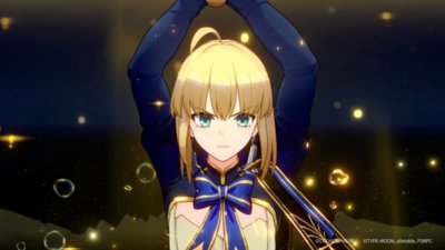 Honkai: Star Rail Version 3.4 screenshot showing a close up of a character raising their hands above their head