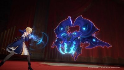 Honkai: Star Rail Version 3.4 screenshot showing a character facing off against a blue insect-like enemy 
