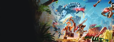 Banner con el arte principal de Lego Horizon