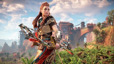 Horizon Zero Dawn Remastered für PC – Screenshot von Aloy mit einem Bogen