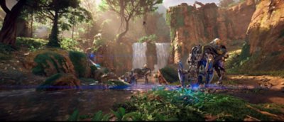 Horizon Zero Dawn Remastered für PC – Screenshot einer ruhigen Szene mit Maschinenkreaturen