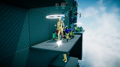 Krátke video v slučke zobrazujúce funkciu Jump v hre Humanity