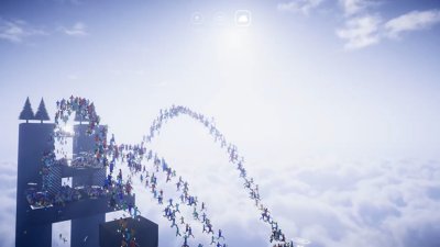 Krátke video v slučke zobrazujúce funkciu Float v hre Humanity