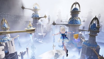 Infinity Nikki screenshot showing Nikki in a blue dress