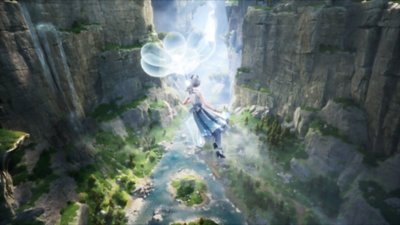 Infinity Nikki screenshot showing Nikki gliding