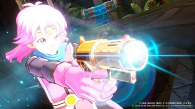 Infinity Strash: Dragon Quest The Adventure of Dai – skärmbild som visar Maam på väg att avfyra sitt vapen