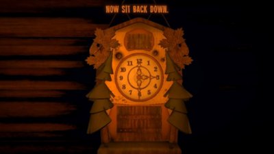 Inscryption gameplay screenshot featuring a cuckoo clock with three hands.