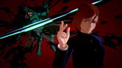 Jujutsu Kaisen Cursed Clash – posnetek zaslona kaže Nobaro Kugisaki v pozi po izvedbi napada na Kechizuja.