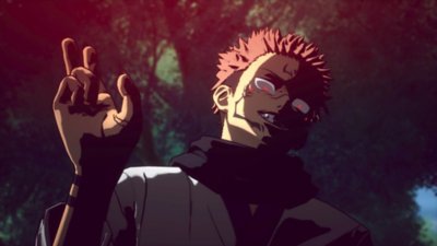 Jujutsu Kaisen Cursed Clash – Screenshot, der den bedrohlich dreinblickenden Ryomen Sukuna zeigt