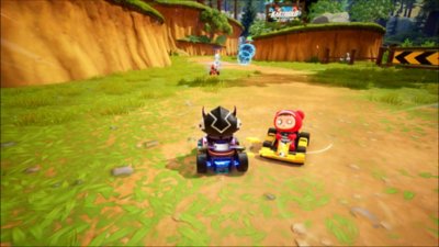 Screenshot from KartRider Drift showing a racer making a rival spin