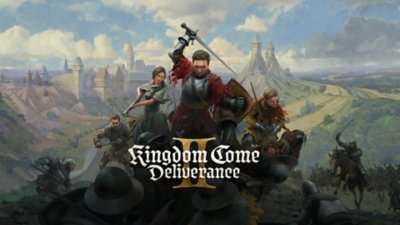 Key Art for Kingdom Come Deliverance 2 depicting a medieval battle scene with the game's logo in centre bottom