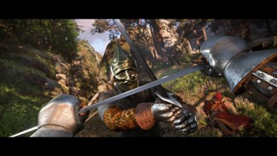 Kingdom Come: Deliverance II screenshot showing first-person combat