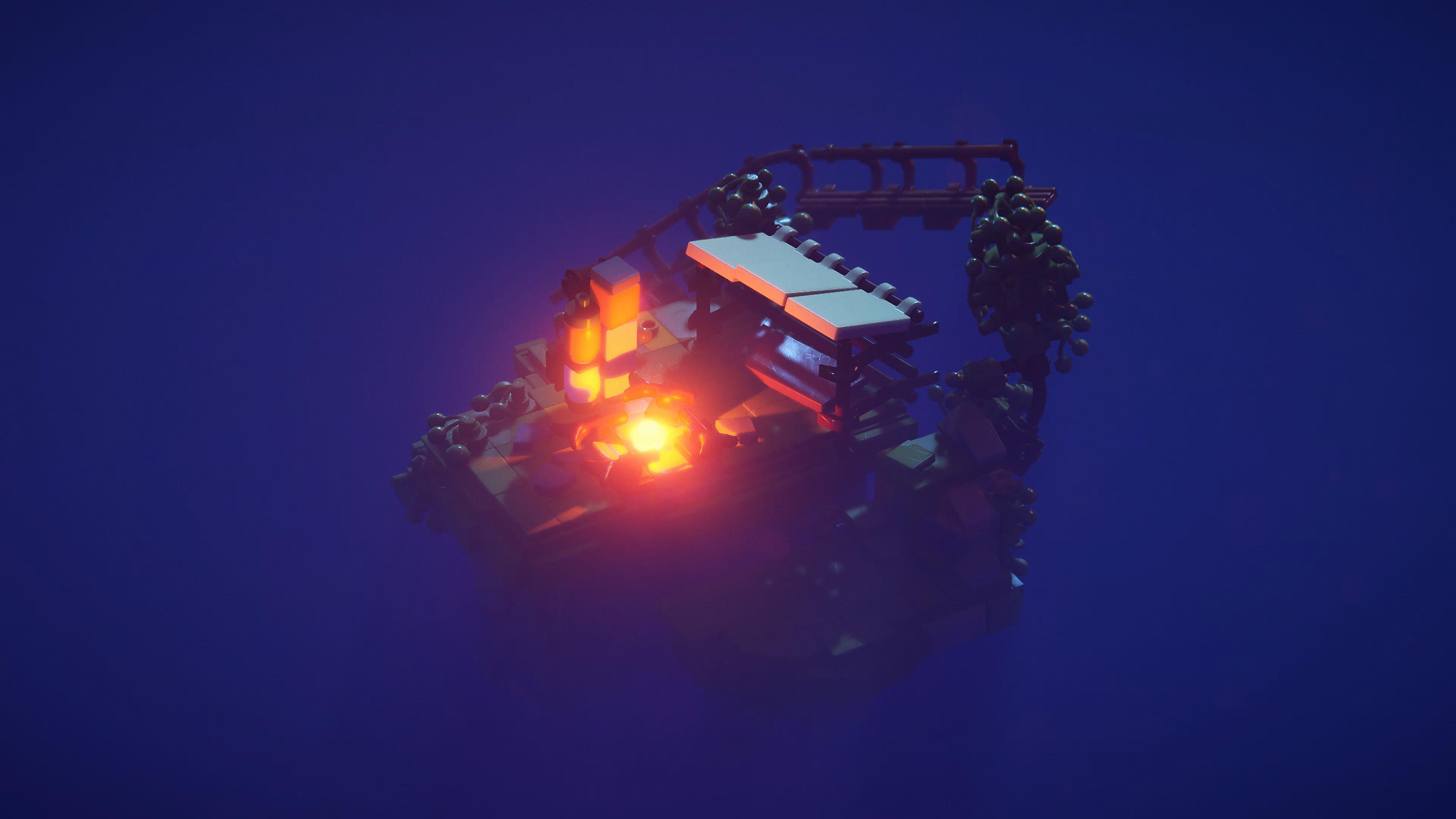 Captura de pantalla de LEGO Builder's Journey mostrando una escena LEGO
