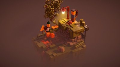 Captura de pantalla de LEGO Builder's Journey que muestra una escena de LEGO