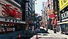 Like a Dragon Gaiden: The Man Who Erased His Name – zrzut ekranu przedstawiający ulicę pełną sklepów i restauracji