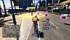 Captura de tela de Like a Dragon: Infinite Wealth mostrando Ichiban andando de bicicleta no minijogo Crazy Delivery.