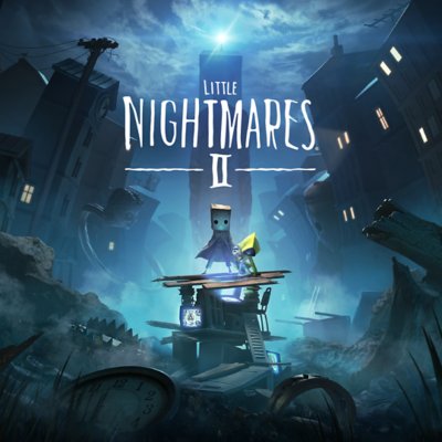 Little Nightmares II key art showing character with paper bag over his head.