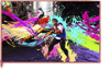 Personajes de Street Fighter 6 luchando con pintura salpicando por todas partes