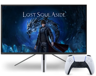 Lost Soul Aside – illustrasjon med InZone Monitor og DualSense-kontroller