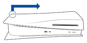 Diagrama que muestra cómo retirar la cubierta de la consola PS5