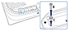 Diagrama que muestra cómo retirar el tornillo y el separador de la ranura de expansión de la consola PS5