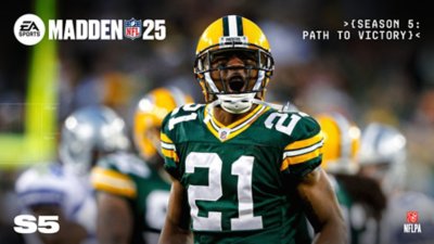 Madden NFL 25 season 5 key art showing a player in green and yellow