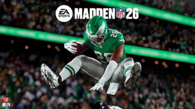 Saquon Barkley jumping over another player