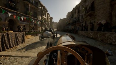 Mafia: The Old Country screenshot showing driving from a first-person perspective
