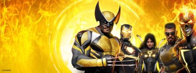 صورة فنية أساسية من لعبة Marvel's Midnight Suns تعرض شخصيات Wolverine و Iron Man و The Hunter و Blade و Ghost Rider