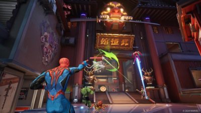 Marvel Rivals gameplay screenshot showing Spider-Man