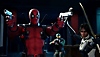 Marvel's Midnight Suns screenshot showing Deadpool pointing dual-wielded pistols