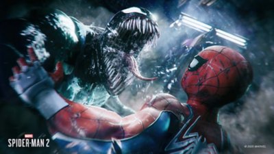 Marvel's Spider-Man 2 for PC screenshot showing Pete versus Venom