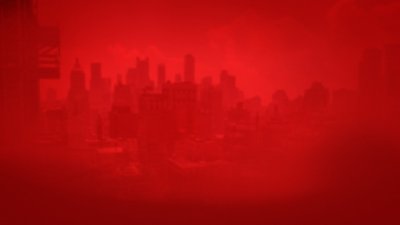 Image showing a city skyline in red