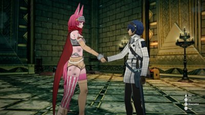 Metaphor: ReFantazio screenshot showing two characters shaking hands
