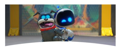 ASTRO BOT - Capture d'écran montrant ASTRO en train de porter un chien comme un sac à dos