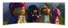 Captura de pantalla de Lego Fortnite con diseños de personajes