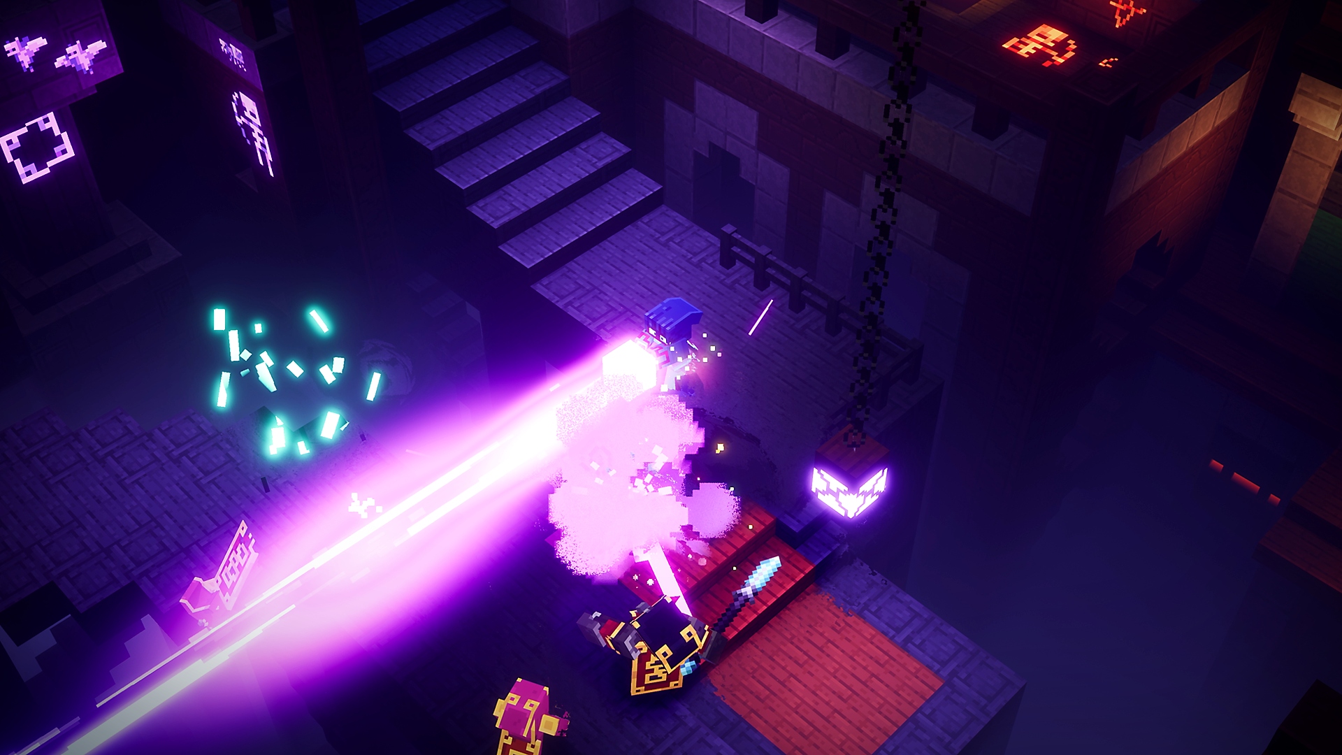 Captura de pantalla de Aventura de temporada de Minecraft Dungeons - Luminous night que muestra exploración