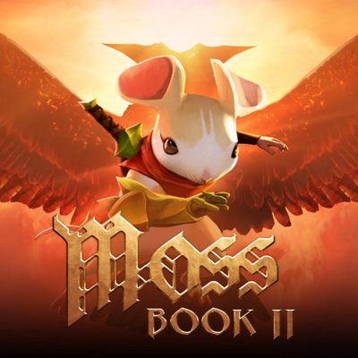 Moss: Book II key art featuring main character Quill riding an eagle.